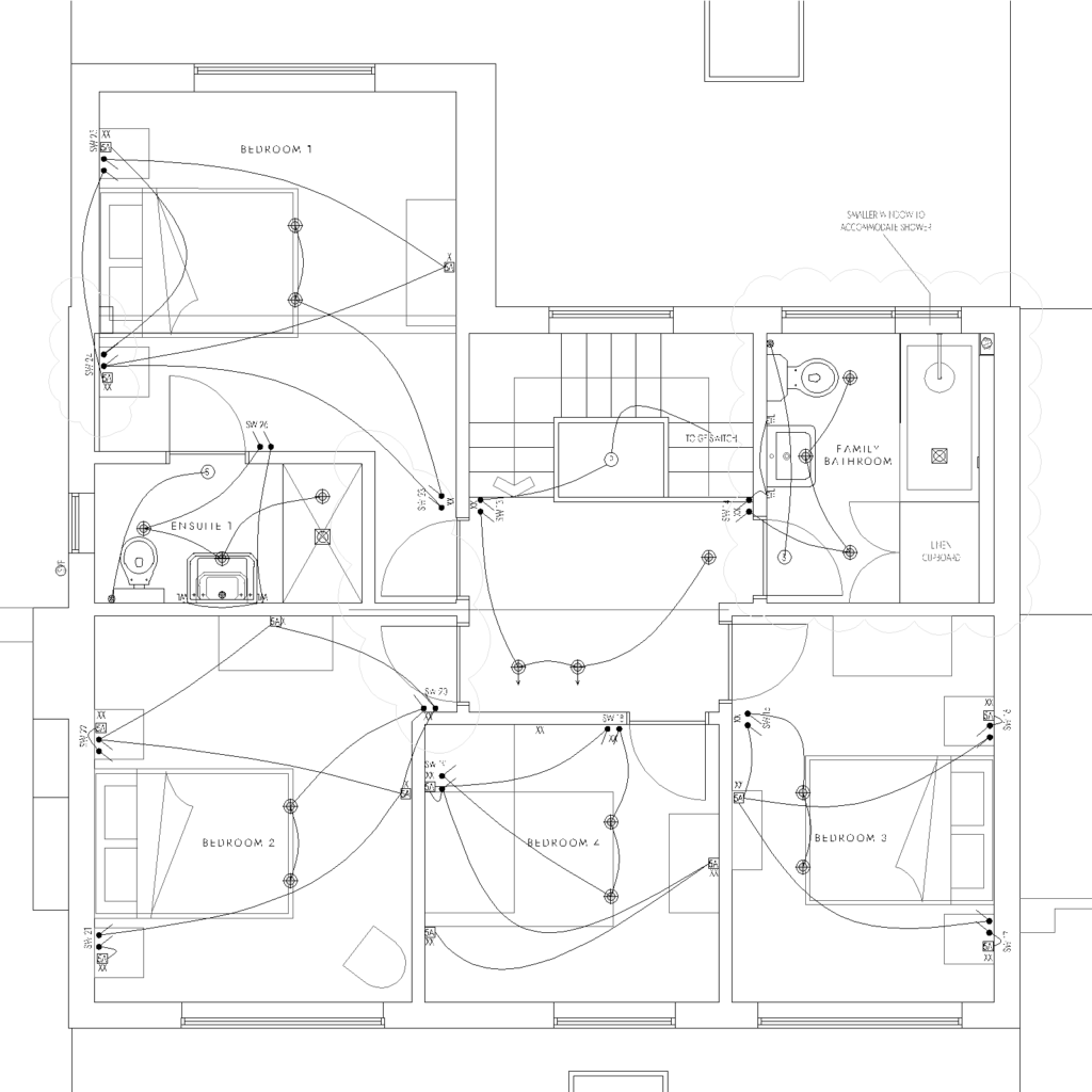 Electric Layout of a house in Aldeburgh, UK.