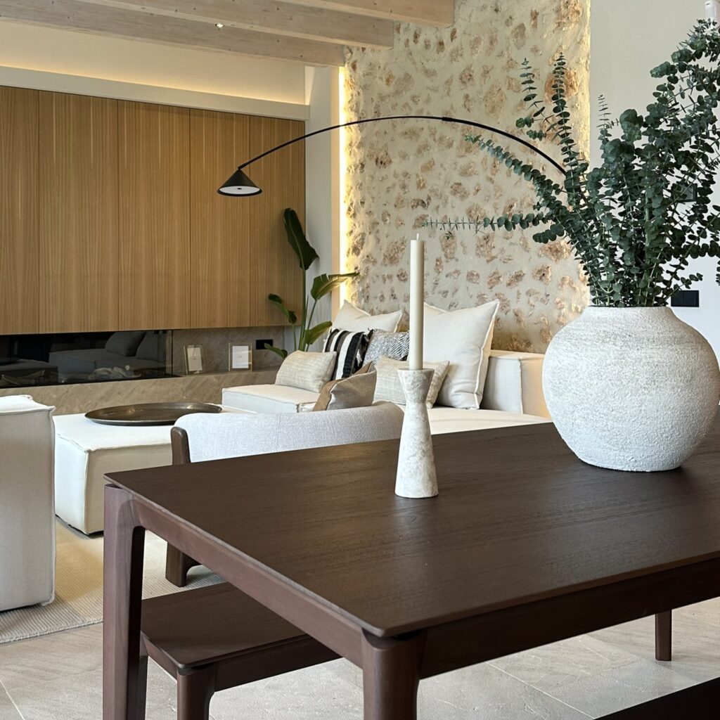 Elegant sitting room in a townhouse in Santa Maria del Cami, Mallorca.